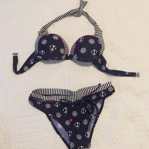 Nautical navy blue bikini